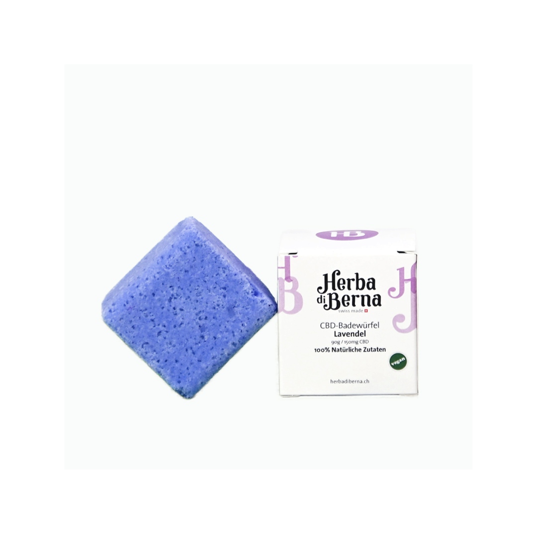 web_CBWL1501290_Badewürfel_Lavendel_1_Herbadiberna CBD Badekugeln Lavendel 50g von Heyhemp – Bild 1