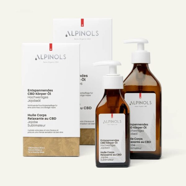 Alpinols Entspannendes CBD Körperöl mit Jojobaöl – Für Massage & Haare – Bild 1